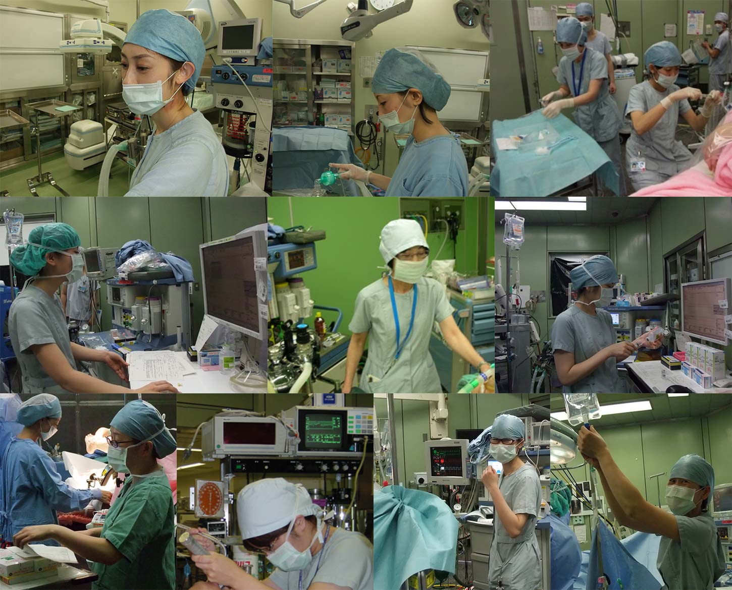 手術室で働く女性麻酔科医たち